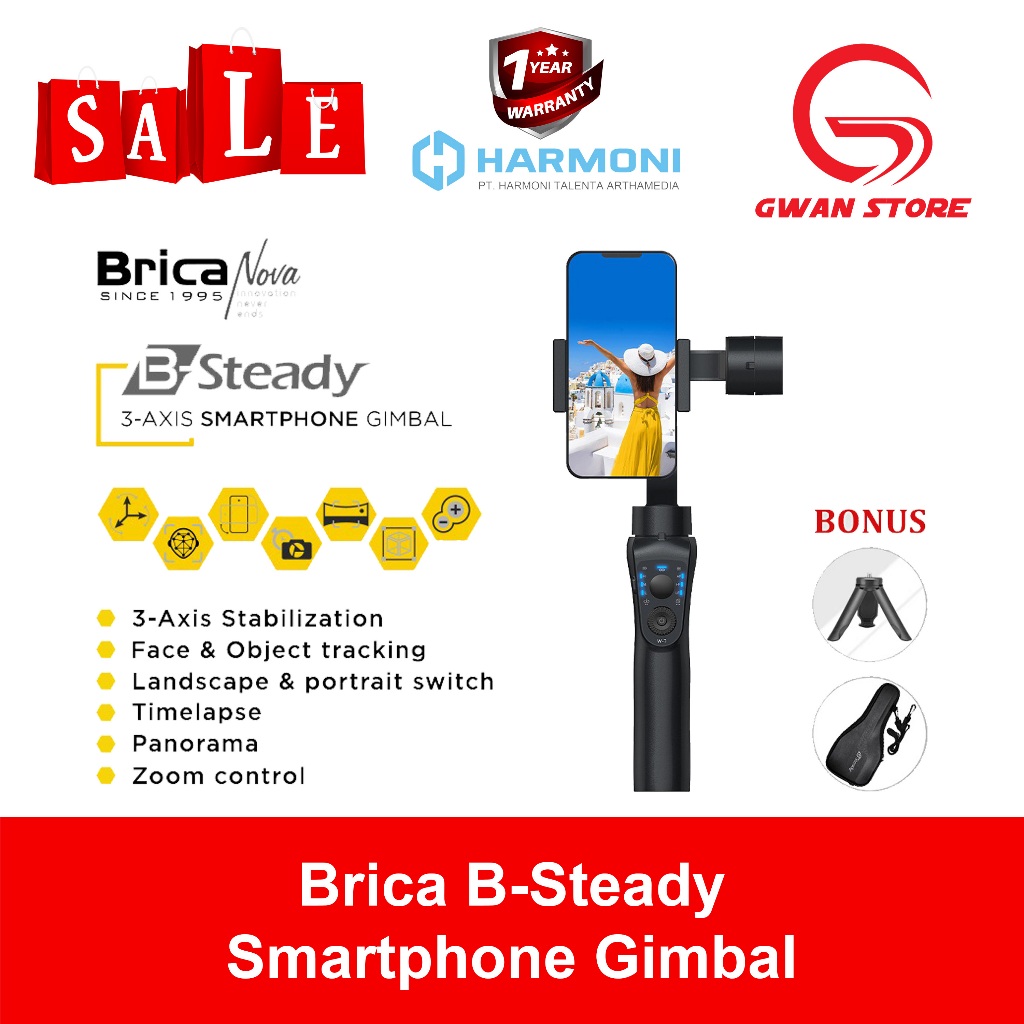 Jual Brica B-Steady BSteady 3 Axis Smartphone & Action Cam Gimbal ...