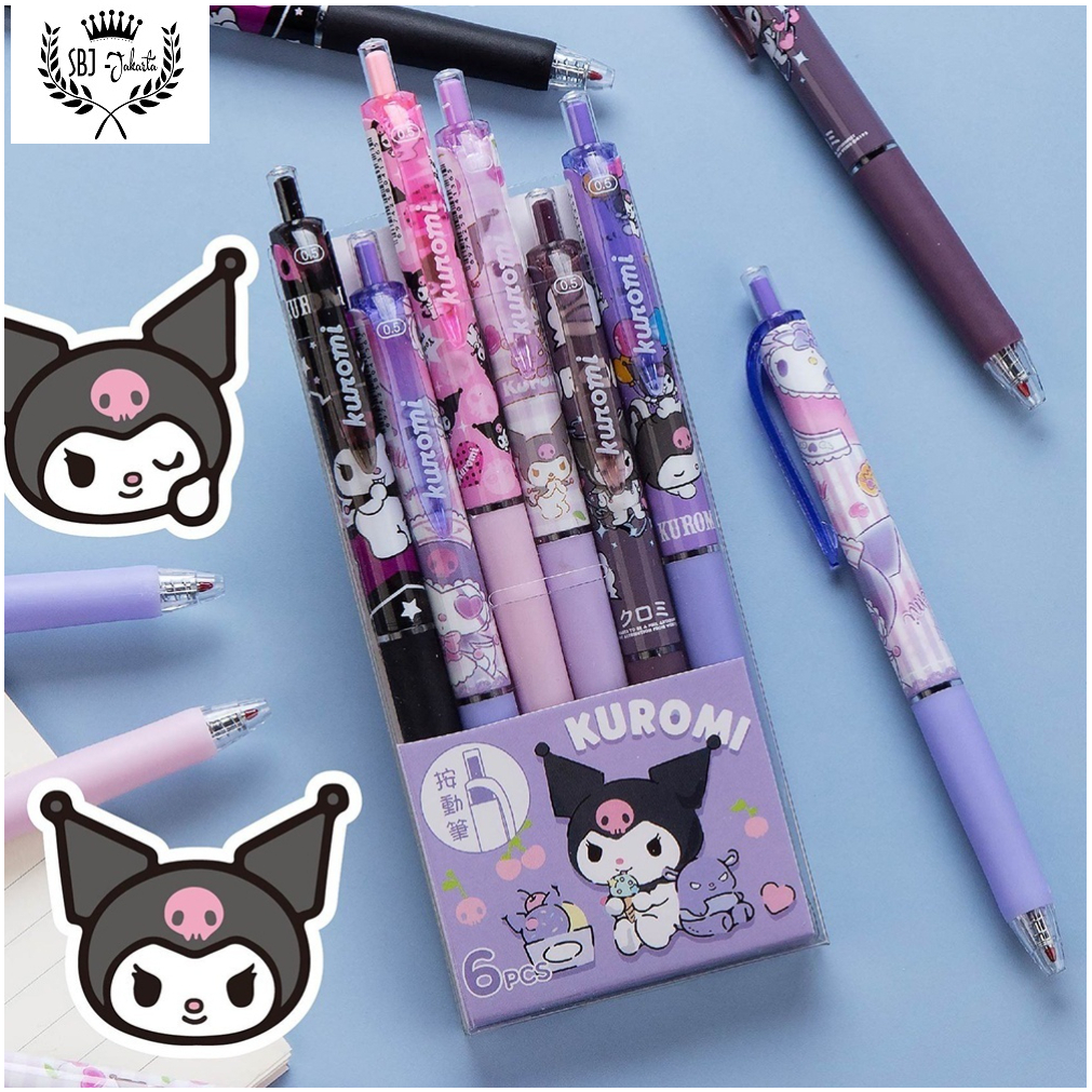 Jual Pulpen Gel Pen Kuromi Sanrio Ballpoint Alat Tulis 0.5mm Stationery ...