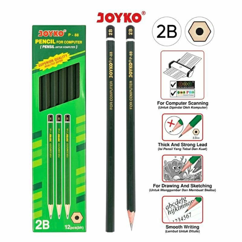 Jual Pensil Kayu 2b Joyko Peralatan Menulis Menggambar Harga 1 Kotak