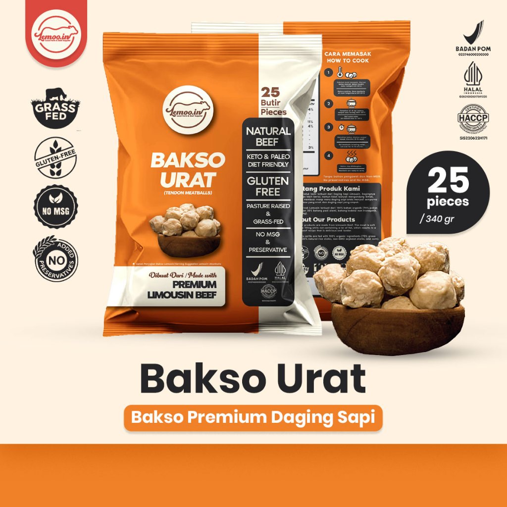 Jual Bakso Daging Sapi Premium Bakso Urat Lemooin Non Msg Gluten