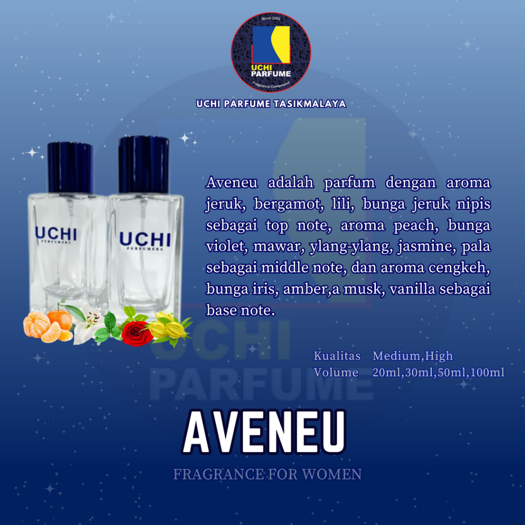 Jual Uchi Parfume Best Seller Parfum Refill EAR. AVENEU (20ML,30ML,50ML ...