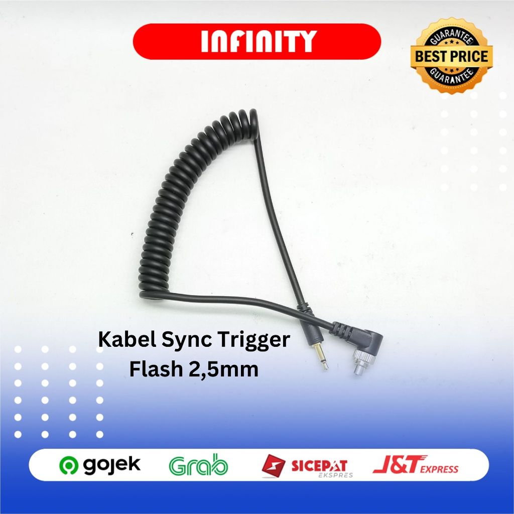 Jual Kabel Cable Sync Flash 2.5mm to Male with Screw Lock For Trigger ...