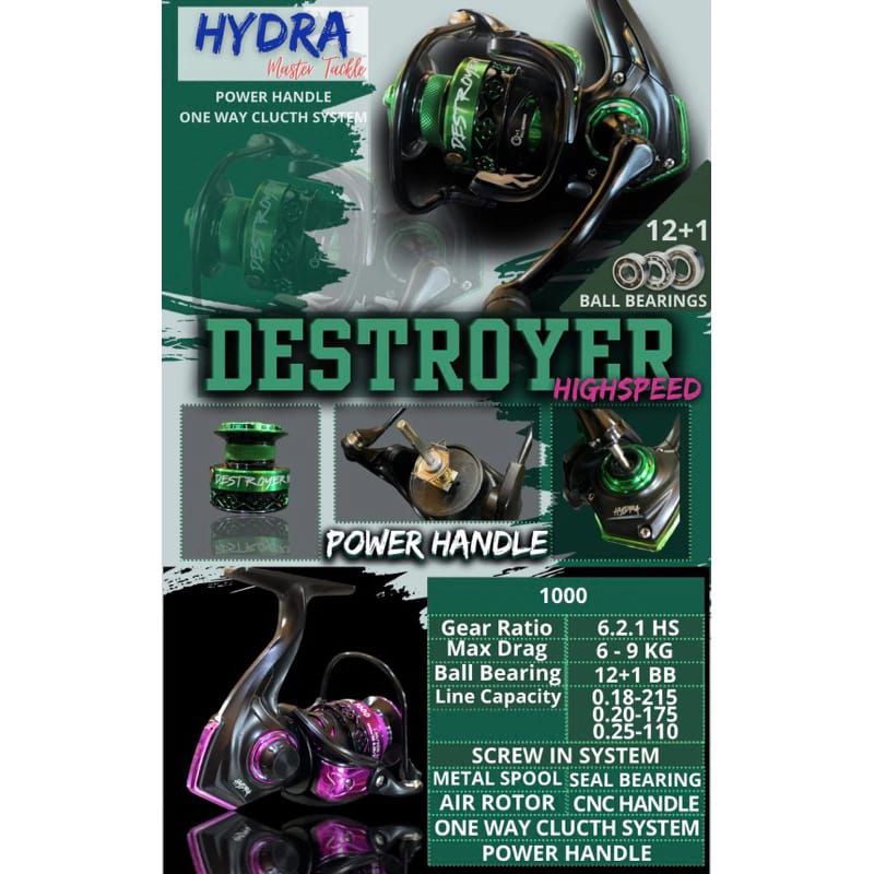 Jual REEL POWER HANDLE DESTROYER HYDRA 1000 Shopee Indonesia
