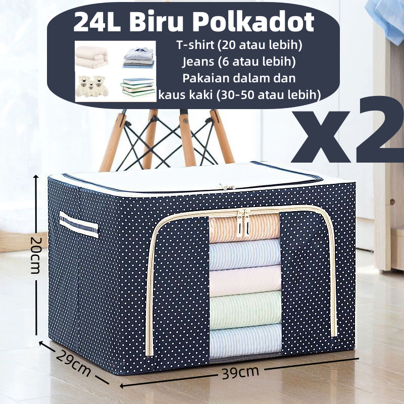 Jual 66L 100L 150L oxford kotak penyimpanan Lipat storage box pakaian ...