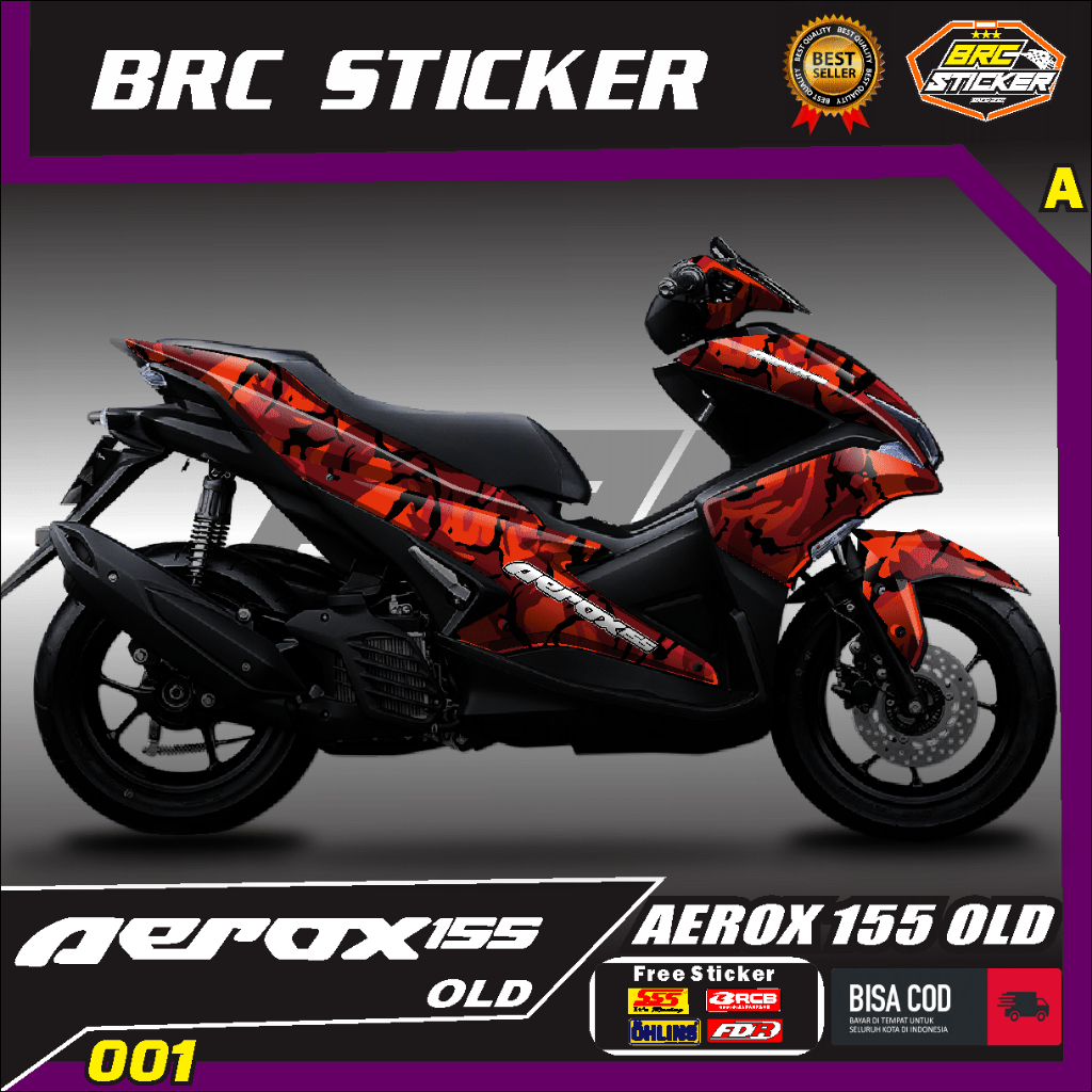 Jual Decal Sticker Variasi Fullbody Yamaha Aerox 155 Old 001-Dekal ...