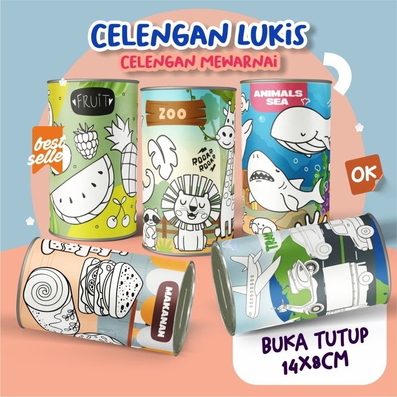 Jual CELENGAN LUKIS | CELENGAN LUKIS ANAK MEWARNAI | CELENGAN LUKIS