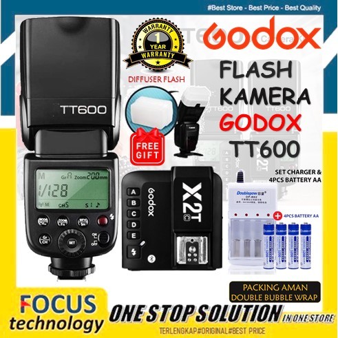Jual Speedlite Flash Godox TT600 TT 600 Universal + Trigger Godox Canon ...
