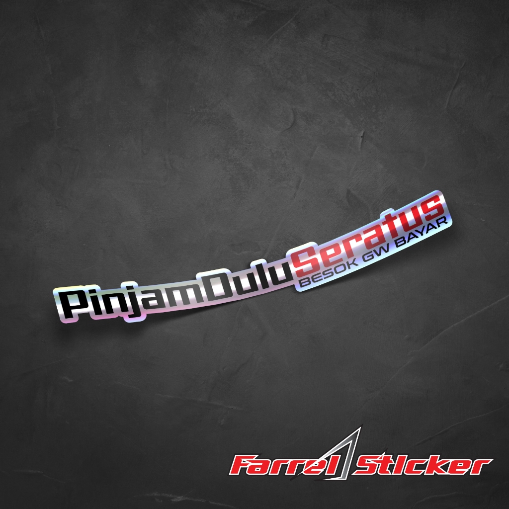 Jual STICKER PINJAM DULU SERATUS stiker pinjam dulu 100 12cm | Shopee ...
