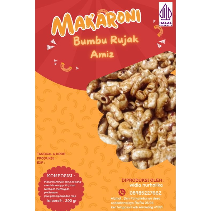 Jual Makaroni Bumbu Rujak Manis Pedas Gurih 200gr 500gr 1000gr Shopee