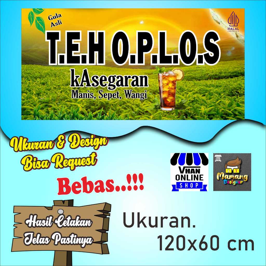 Jual Cetak Spanduk Banner Jualan Es Teh Ice Tea Minuman Viral Shopee Indonesia 3206
