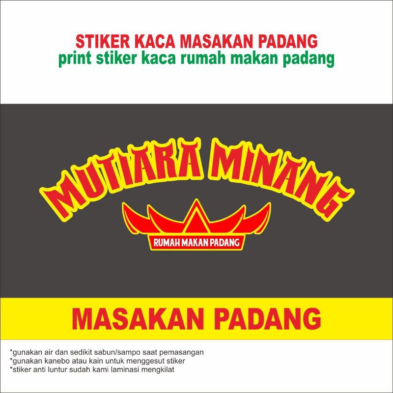 Jual Stiker rumah makan padang / skotlet kaca rumah makan padang ukuran