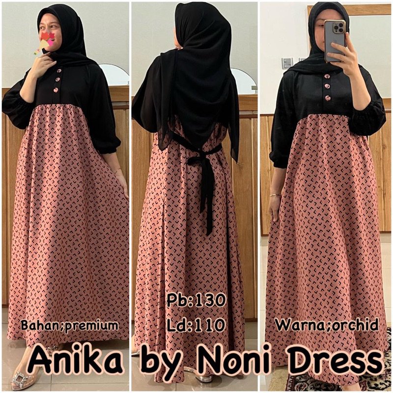 Jual Daster Arab Noni Dress ANIKA Midi Dress Bumil Busui Nyaman Twill ...