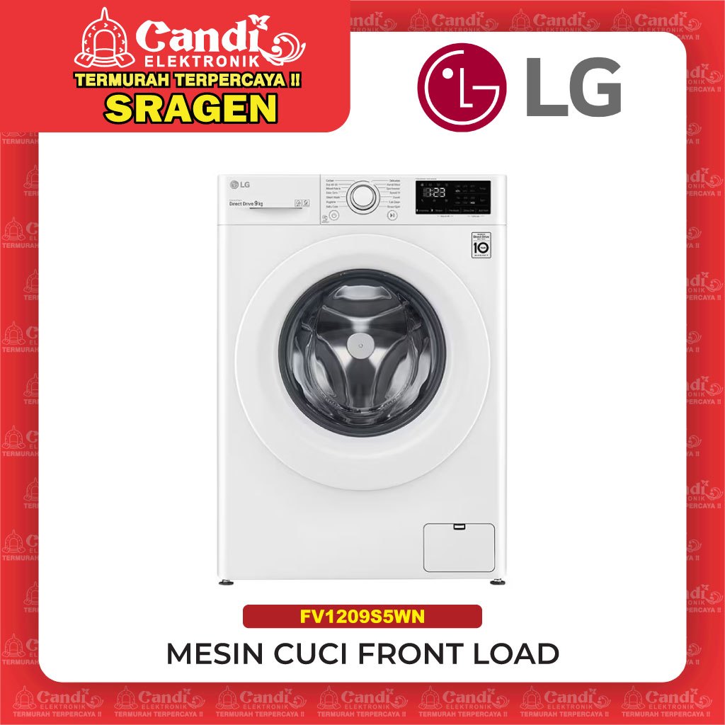 Jual LG Mesin Cuci Front Loading 9kg Smart Diagnosis Putih FV1209S5WN