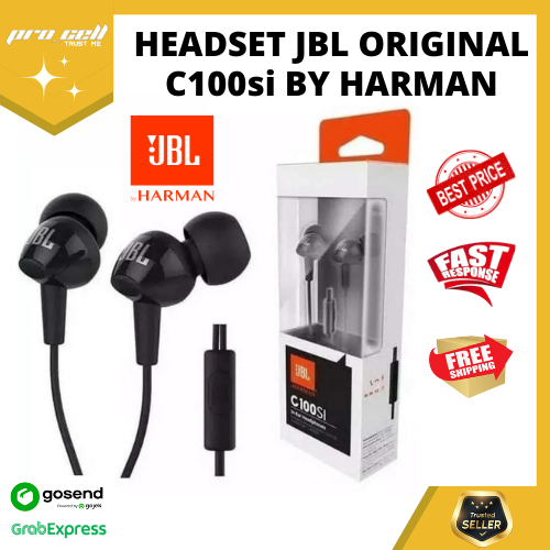ORIGINAL HANDSFREE JBL C100SI HEADSET ORIGINAL IN EARPHONE HEANDSFREE  HEADPHONES WITH MIC JBL C100 SI BY HARMAN ORIGINAL 100%