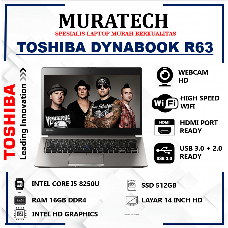 Jual Laptop Kantor Toshiba Dynabook R63 Core i5 Ram 8GB SSD 512GB ...
