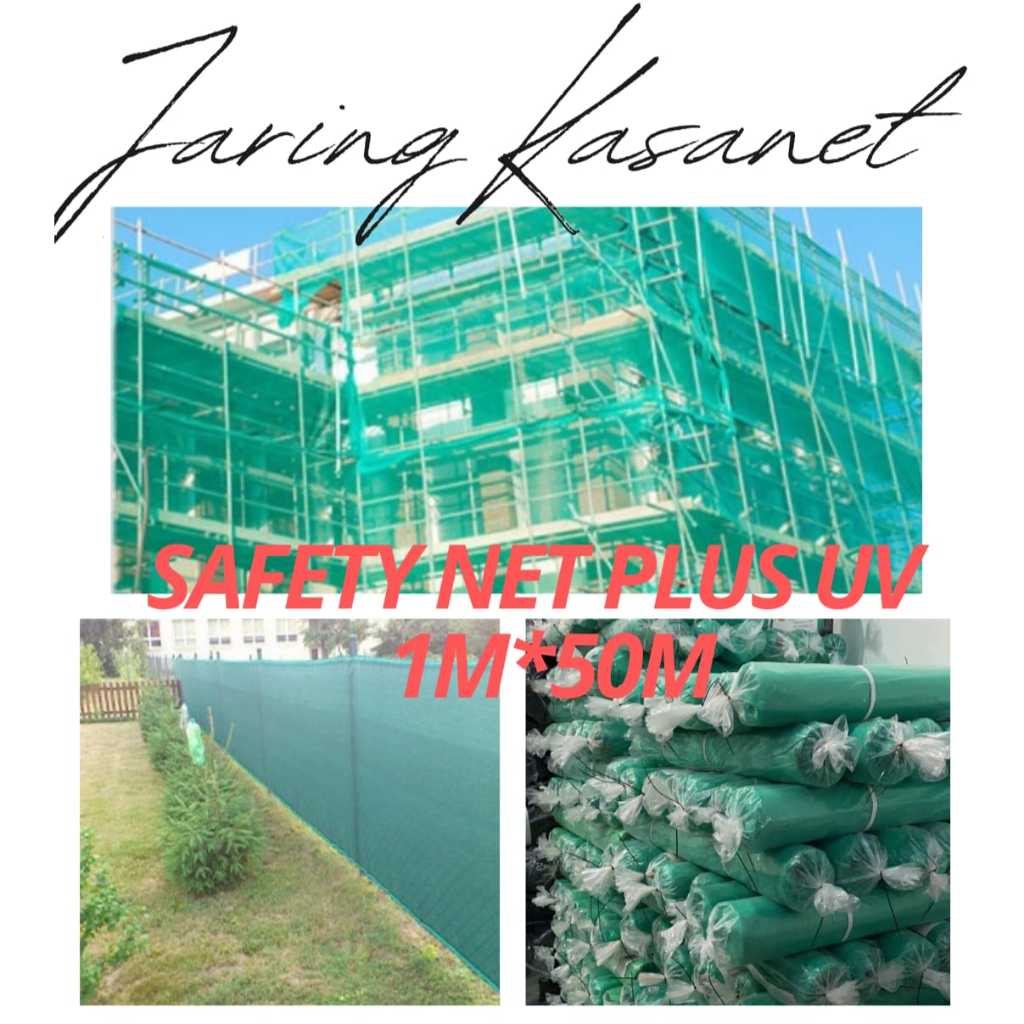Jual Jaring kasanet, safety net plus UV hijau 1mx50m | Shopee Indonesia