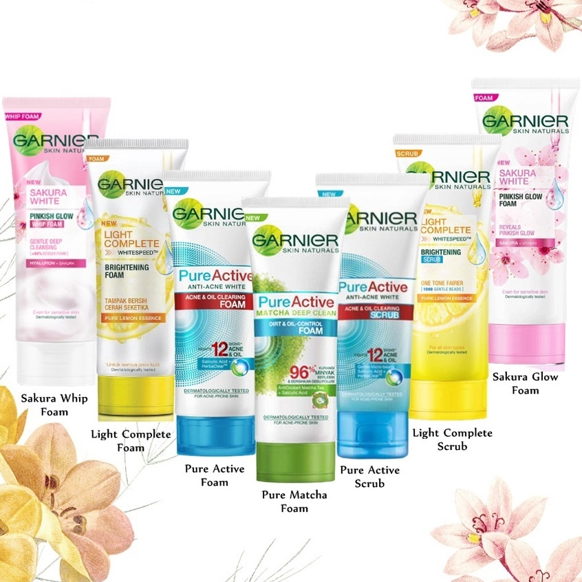 Jual Garnier Bright Complete Face Wash Sakura Glow Hyaluron Face