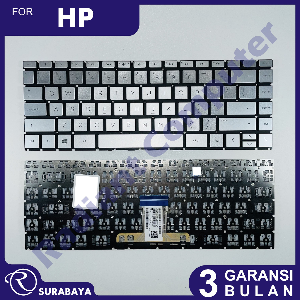 Jual Keyboard HP 14-DF 14-DG 14-DK 14s-DK 14z-DK 14-MA SILVER | Shopee ...