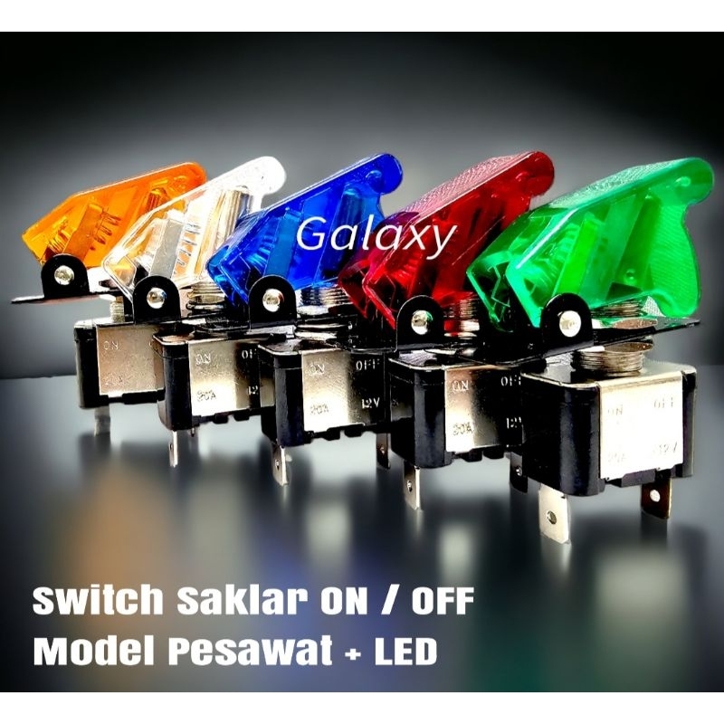 Jual Saklar Switch On Off model Pesawat Pilot -galaxyacsesoris | Shopee ...