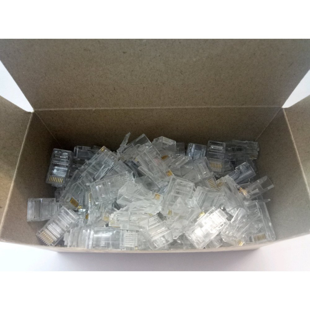 Jual Connector RJ45 Box Cat 5 Isi 100 Pcs Jack Konektor RJ45 Lan ...