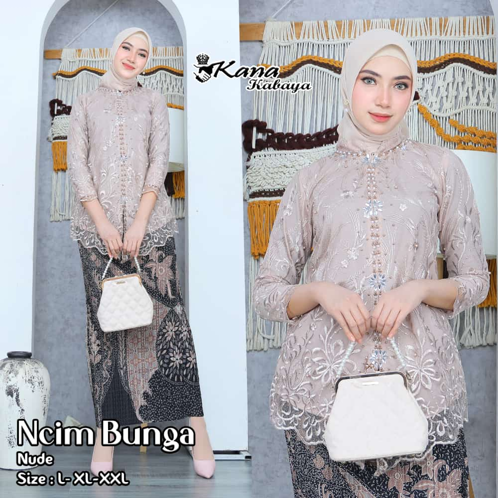 Jual Ready Setelan Encim Tille Bunga Kombinasi Payet//Kebaya Modern ...