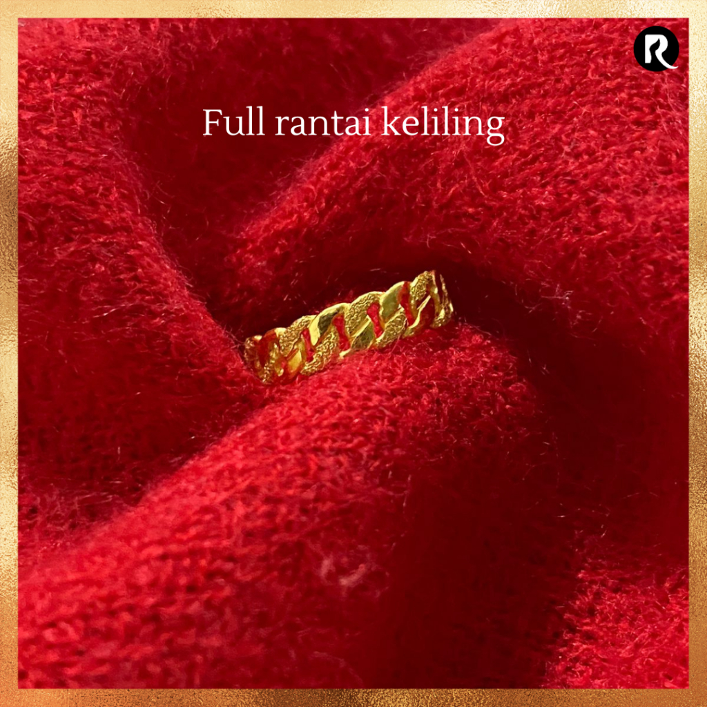 Jual Cincin Ring Emas 24 karat asli Model Rante Full Sisik naga ...
