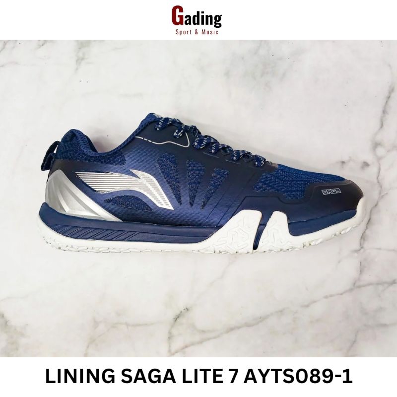 Jual Sepatu Olahraga Badminton Lining Saga Lite AYTS089-1 Navy - Main Image