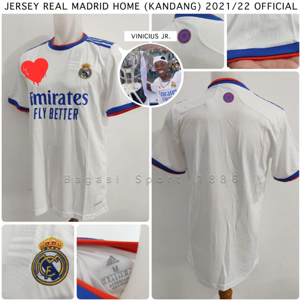 Jual Jersey Baju Bola Reall Madriiid Madr1d Home Kit Kandang Putih 2021 ...