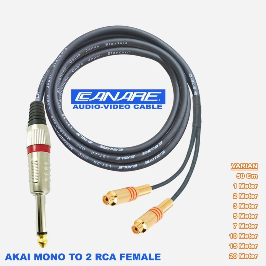 Jual Kabel Audio Jack Akai Mono To Rca Cewe Female Canare Shopee