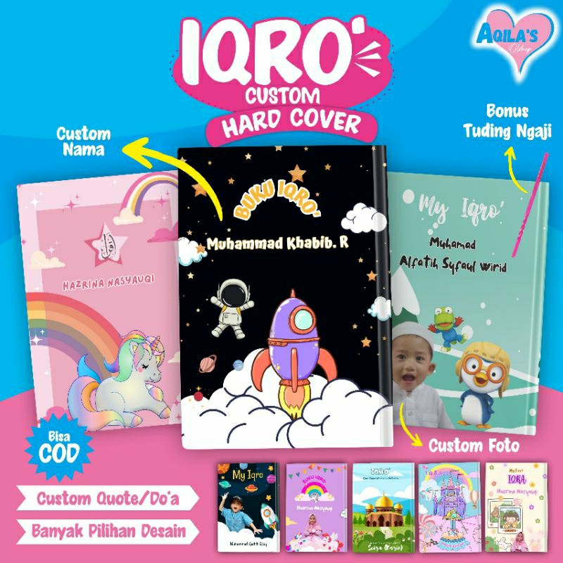 Jual Iqro Custom Hard Cover Iqro Juz Amma Hard Cover Tulis Nama Dan ...