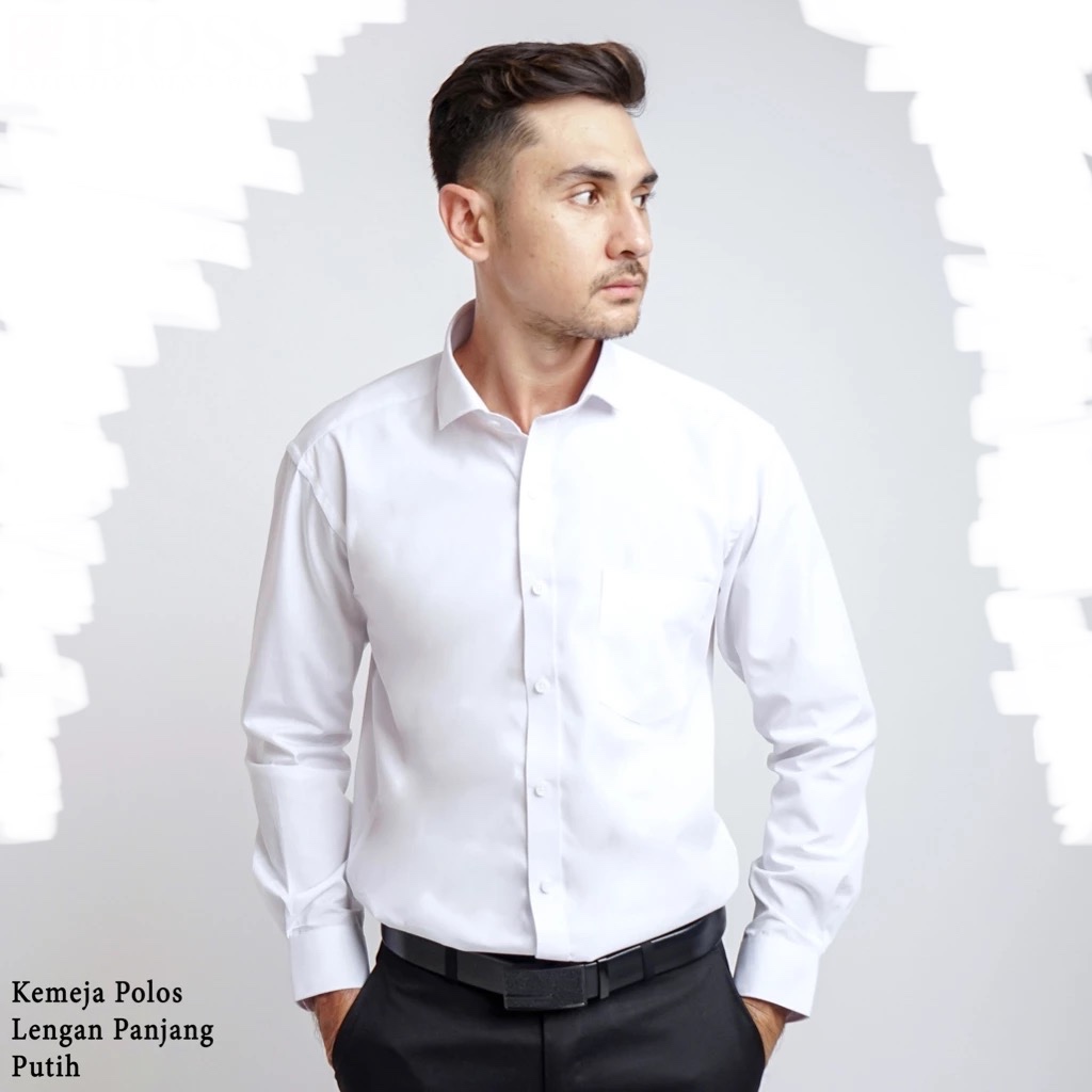 Jual Kemeja Putih Polos Kemeja Putih Polos Pria Lengan Panjang Baju