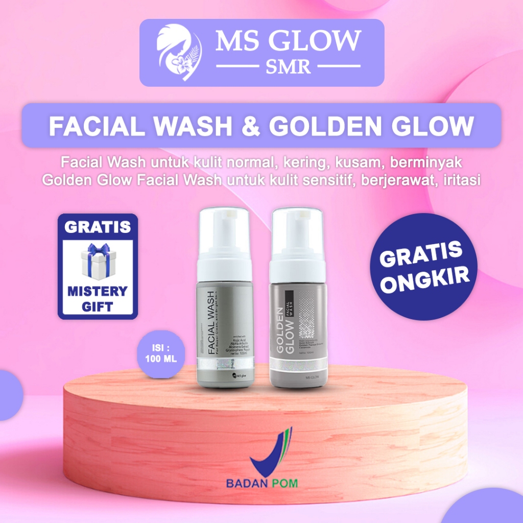 Jual Ms Glow Facial Wash & Golden Glow 100% Original Untuk Mencerahkan ...