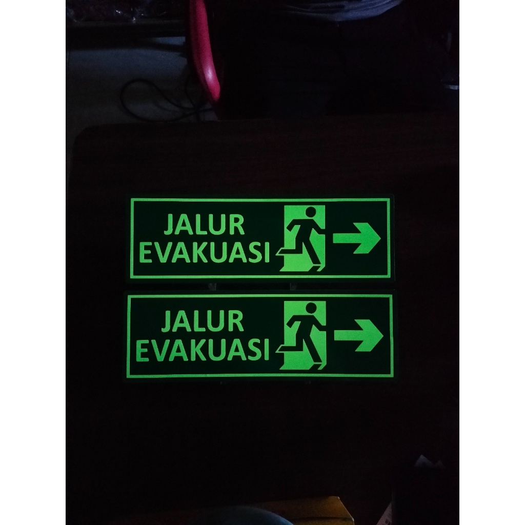 Jual Akrilik Jalur Evakuasi Sign Rambu Glow In The Dark 18x50 Shopee