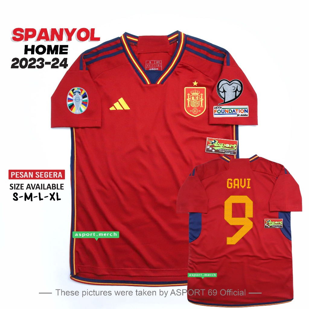 Jual JERSEY BOLA SPANYOL HOME NEW 2023 2024 SOCCER JERSEY SPAIN HIGH