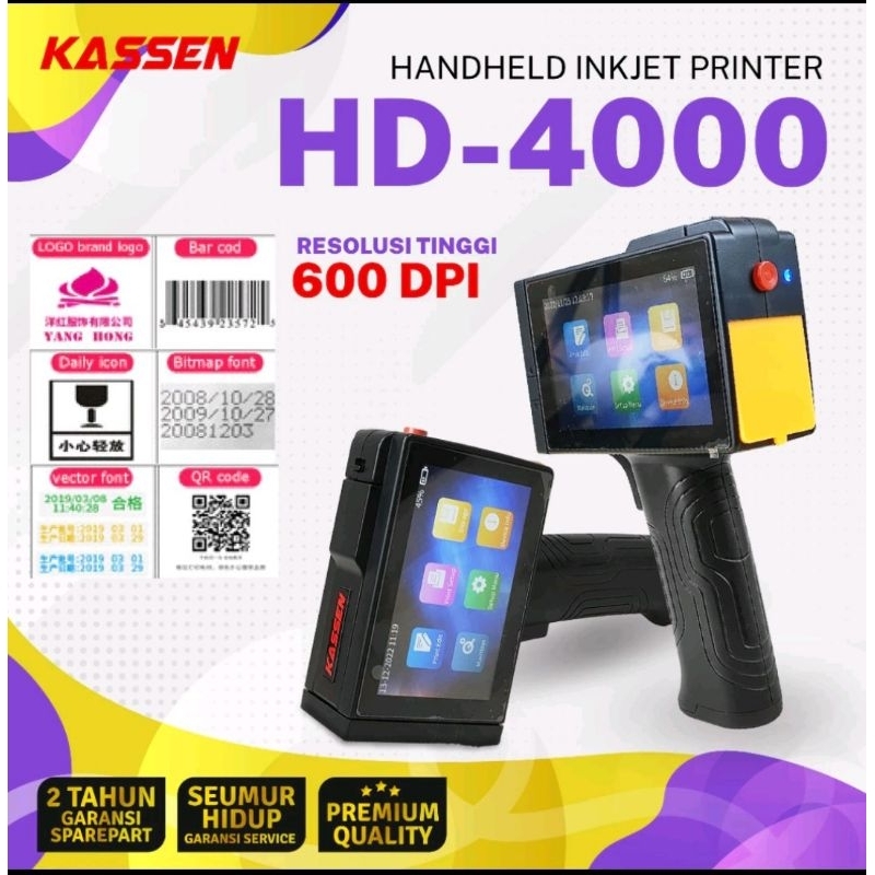 Jual Smart Handheld Printer Portable Conveyor ExpDate Kassen HD 4000 HD ...