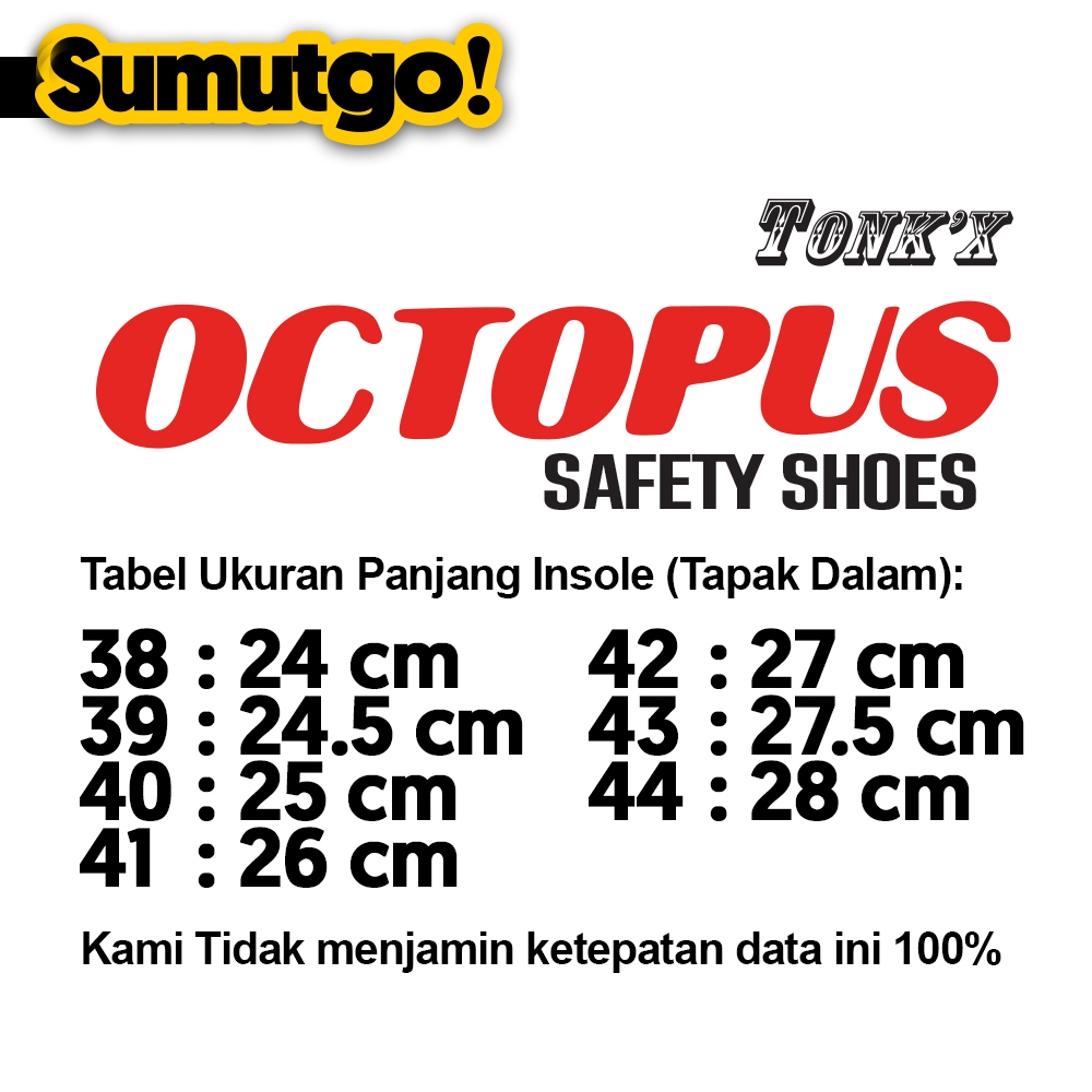 Jual Octopus OX 508 Sepatu Safety Proyek OX508 Semi Boot Hitam Bertali ...