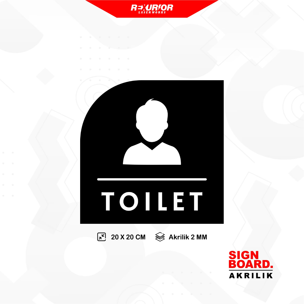 Jual Sign Akrilik Papan Tanda Toilet Pria Ukuran 20x20cm Shopee Indonesia