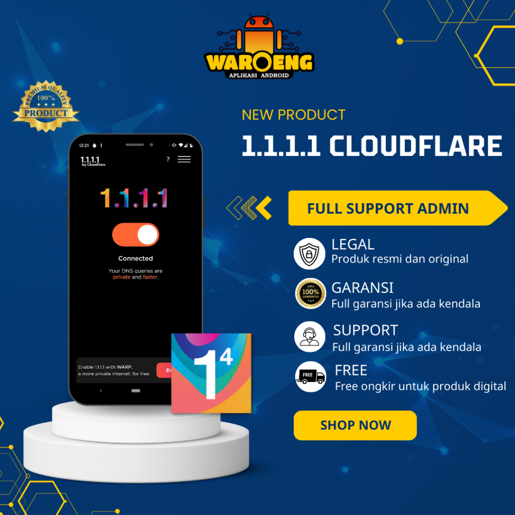Jual cloudflare 1 1 1 1 warp vpn 12 000 tb premium license key