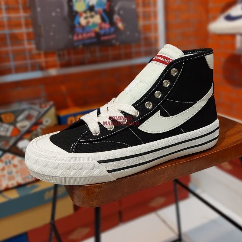 Jual [ORIGINAL] Sepatu Compass Retrograde High Decon Black White ...