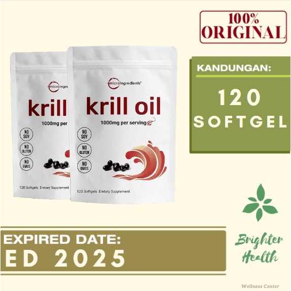 Jual Micro Ingredients KRILL Oil 1000mg isi 120 softgel