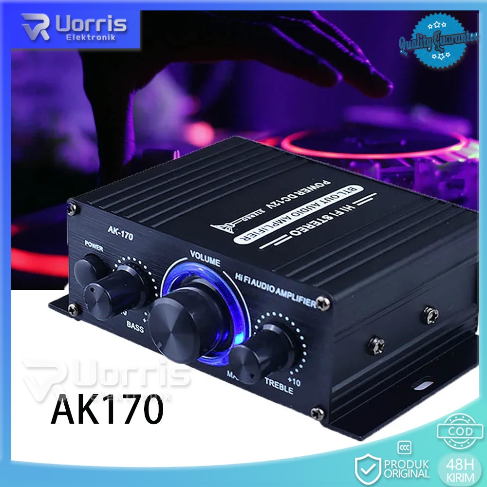 Jual HiFi Mini Stereo Car Amplifier AK170 Treble Bass Booster AK-170 ...