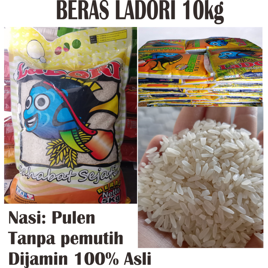 Jual BERAS PREMIUM 10kg MEREK LADORI | Shopee Indonesia