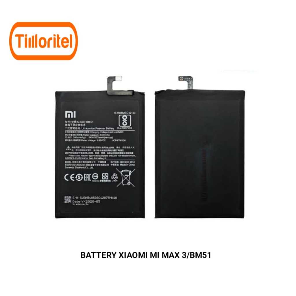 Jual Xiaomi Mi Max 3 Battery Terlengkap & Harga Terbaru Juni 2026 ...