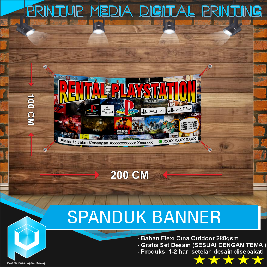 Jual Spanduk Banner Rental Playstation Free Desain Custom Shopee Indonesia 5057