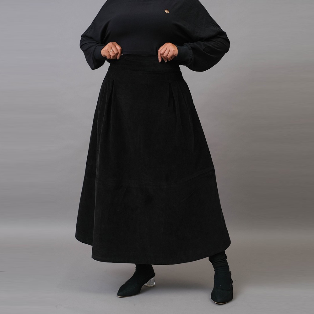 Jual Hanna Rok Corduroy Panjang Wanita Simple Basic Polos Elenor Skirt ...