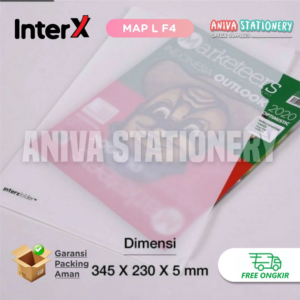 Jual INTERX MAP BENING PLASTIK L CLEAR SLEEVE FOLDER F4 ( 12 PCS ...