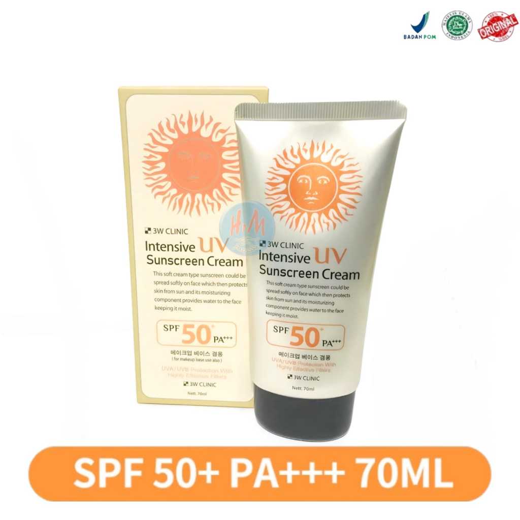 Jual 3W CLINIC UV SUNSCREEN CREAM SPF 50+ PA+++ SUNBLOCK KOREA 70 ML ...
