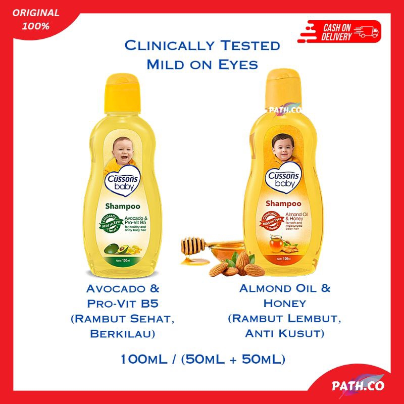 Jual Cussons Baby Shampoo 100mL Avocado & Pro Vit B5 / Almond Oil