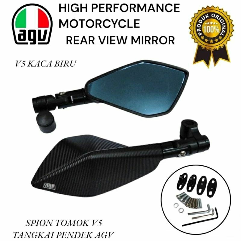 Jual Spion Tomok Agv V Full Cnc Model Tangkai Pendek Universal Semua Motor Shopee Indonesia