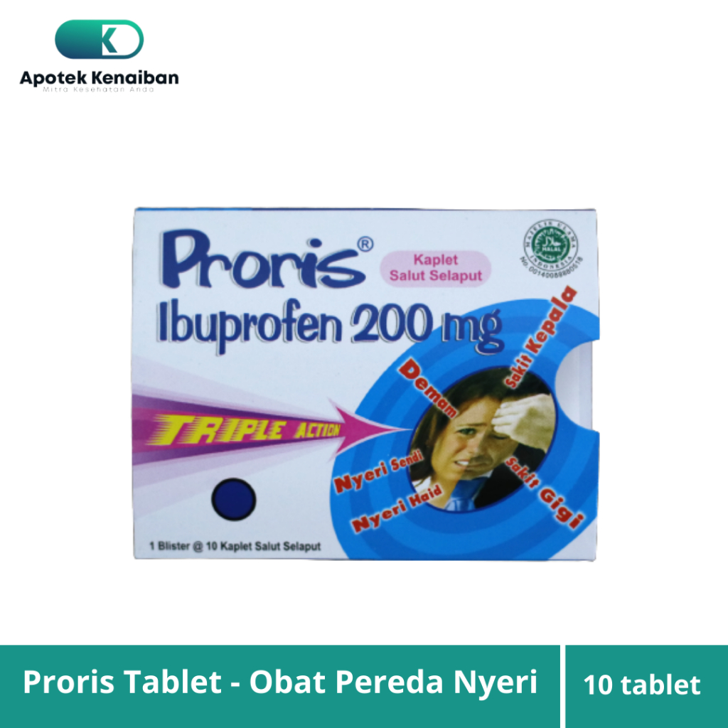 Proris Tablet Strip 10 Tablet Obat Penurun Panas & Obat Pereda Nyeri